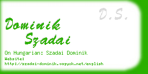 dominik szadai business card